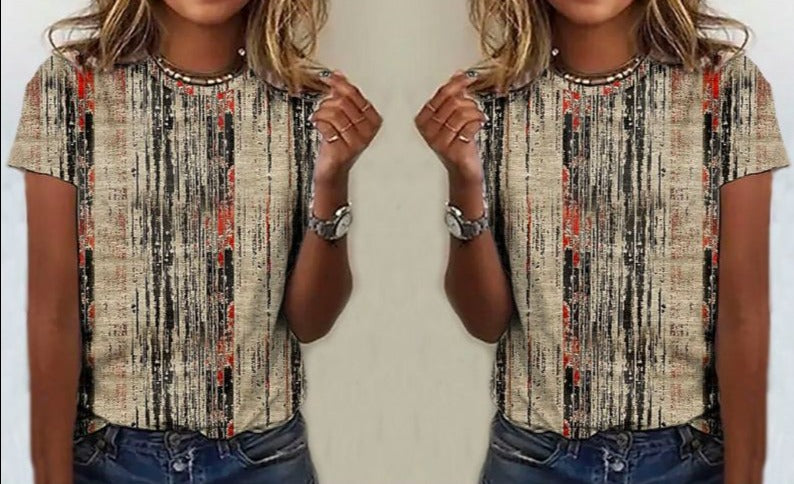 R&B | Casual Vintage Bedrucktes T-Shirt
