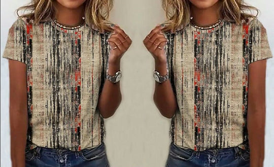 R&B | Casual Vintage Bedrucktes T-Shirt