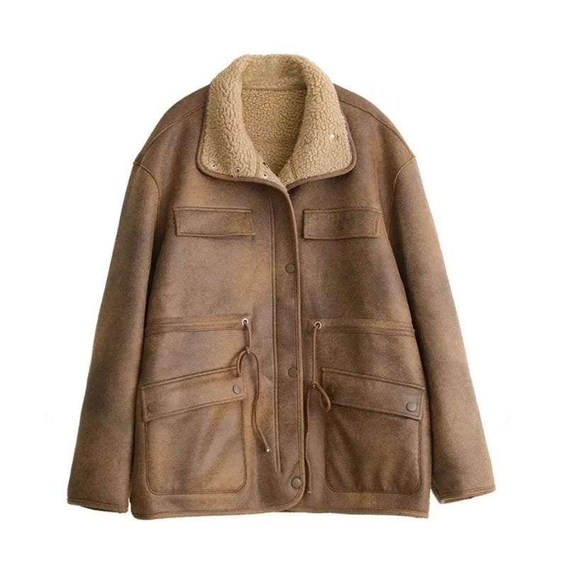 R&B | Suede Sherpa Mantel