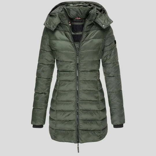 R&B | Warme gesteppte Jacke mit Kapuze für Damen