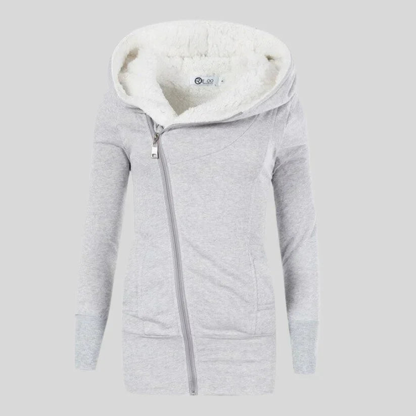R&B | Fleece-Cardigan mit Kapuze