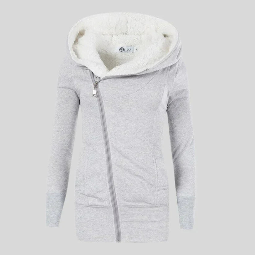 R&B | Fleece-Cardigan mit Kapuze