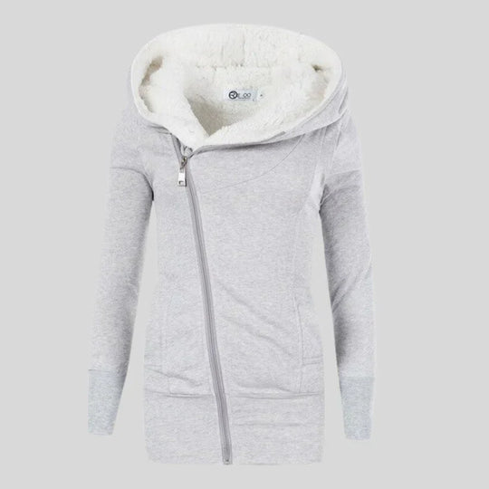 R&B | Fleece-Cardigan mit Kapuze