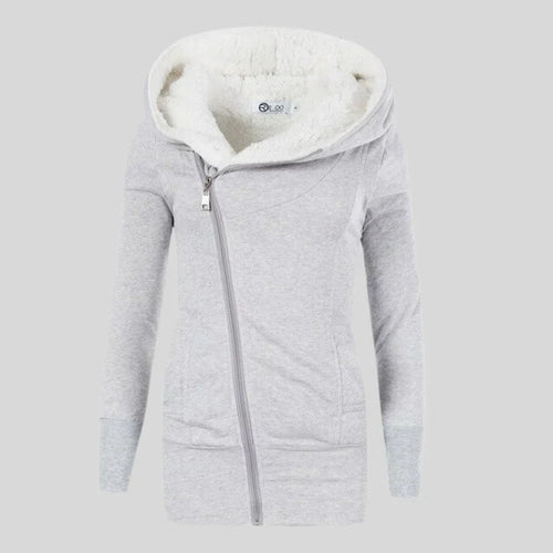 R&B | Fleece-Cardigan mit Kapuze