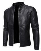 R&B | Lederjacke mit Stehkragen