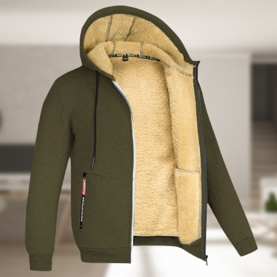R&B | Lässige Herren Winterjacke mit Kapuze und Fleece