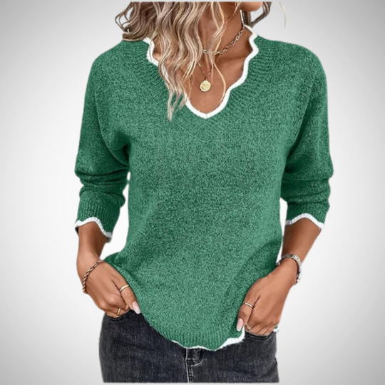 R&B | Stylischer Strickpullover mit V-Ausschnitt