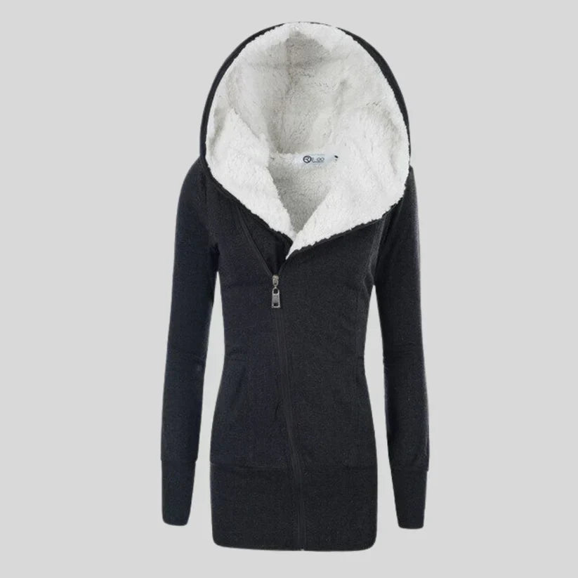 R&B | Fleece-Cardigan mit Kapuze
