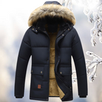 R&B | Parka Windbreaker mit Kapuze aus Kunstfell