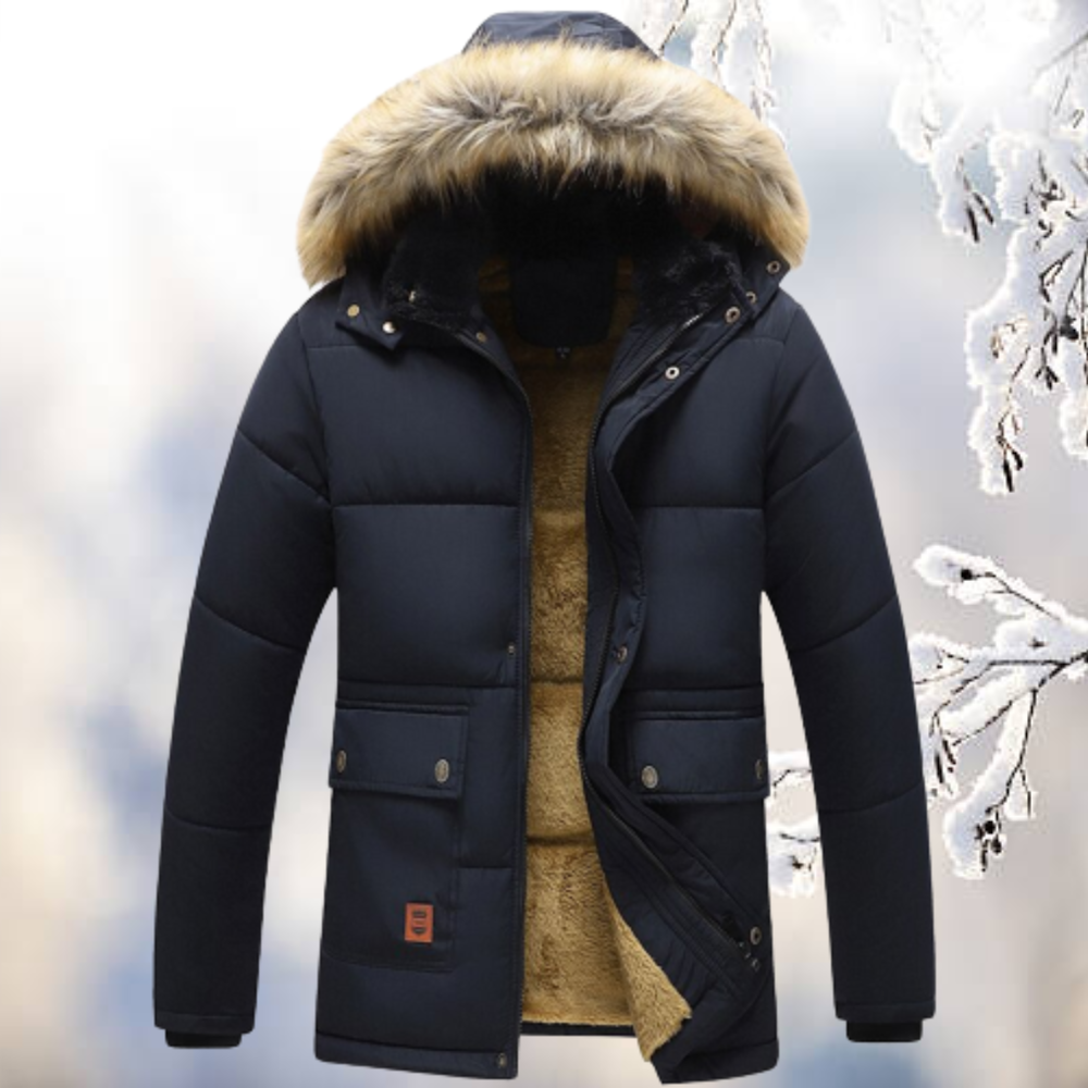 R&B | Parka Windbreaker mit Kapuze aus Kunstfell