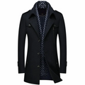 R&B | Langer Mantel Herren Schwarz