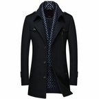 R&B | Langer Mantel Herren Schwarz