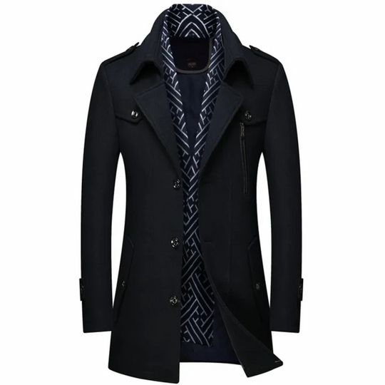 R&B | Langer Mantel Herren Schwarz