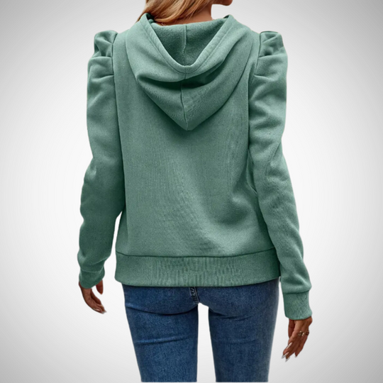 R&B | Puff Ärmel Baumwoll Kapuzenpullover