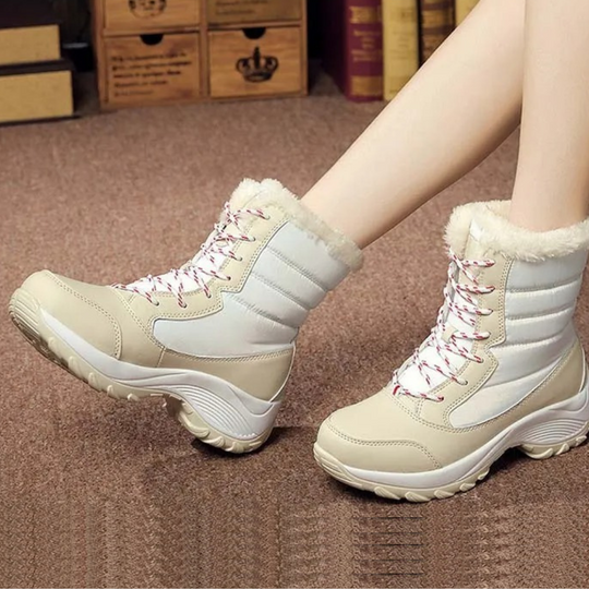 R&B | Wasserdichte Kunstfell Schnürwinterstiefel