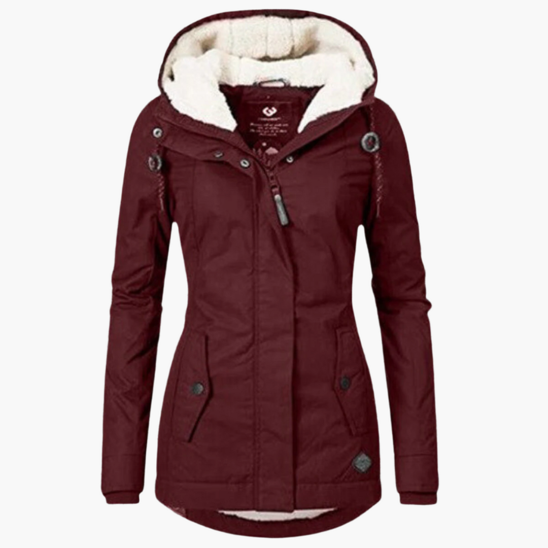 R&B | Winterjacke Sherpa-Hoodie - Modischer Parka für Kalte Tage, Figurbetonter Schnitt, Perfekter Alltagsbegleiter