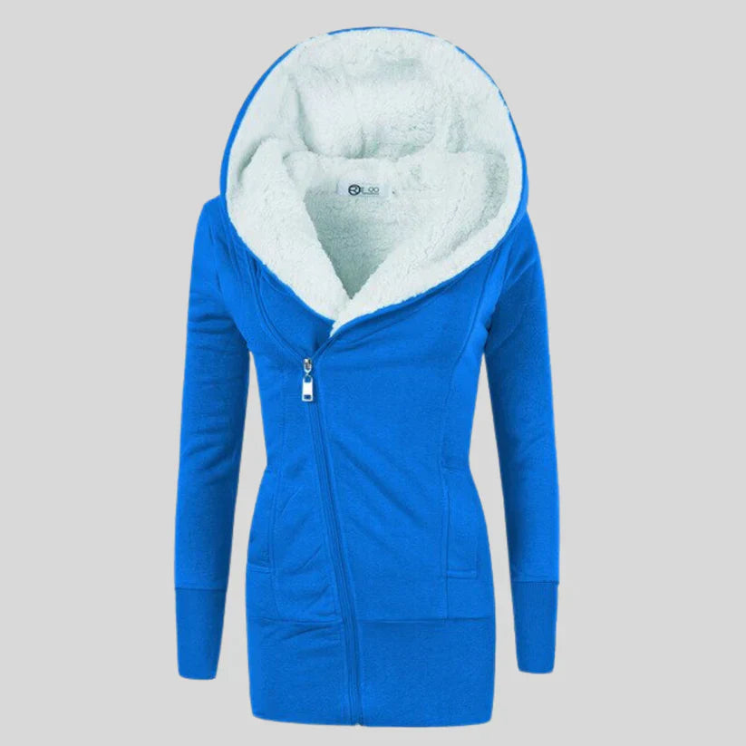 R&B | Fleece-Cardigan mit Kapuze