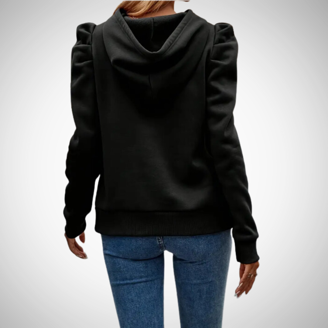 R&B | Puff Ärmel Baumwoll Kapuzenpullover