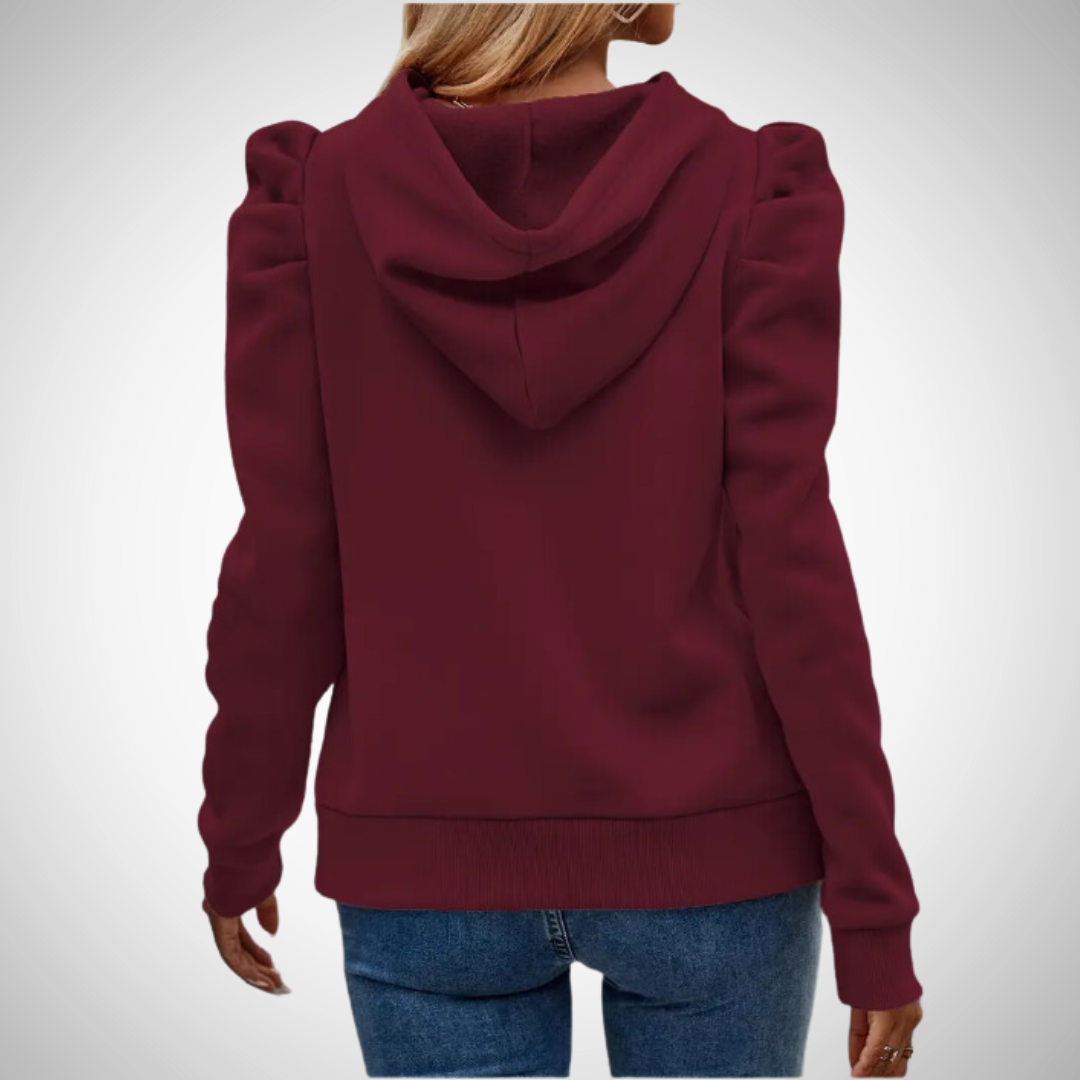 R&B | Puff Ärmel Baumwoll Kapuzenpullover