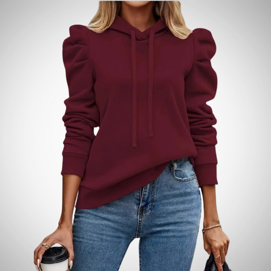 R&B | Puff Ärmel Baumwoll Kapuzenpullover