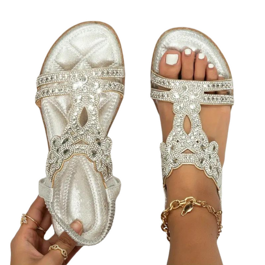 R&B | Flache Sandalen - Schick - Elastischer Knöchelriemen