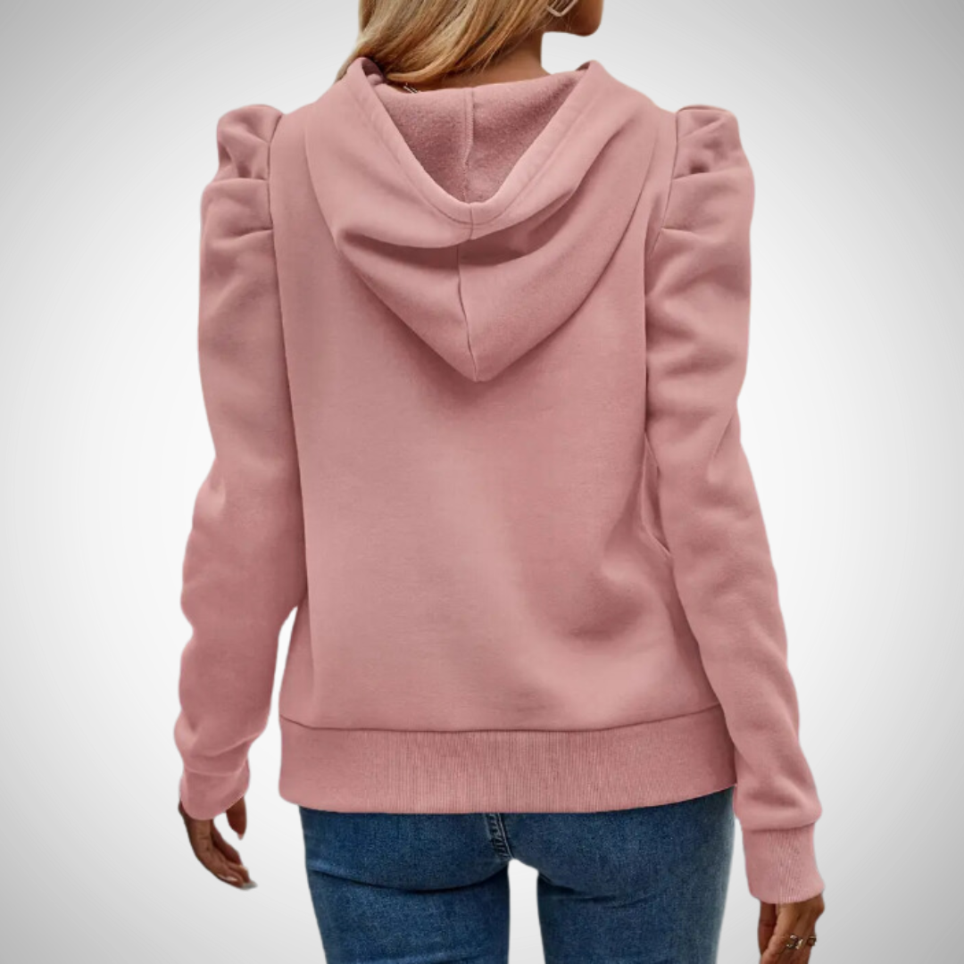 R&B | Puff Ärmel Baumwoll Kapuzenpullover