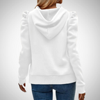 R&B | Puff Ärmel Baumwoll Kapuzenpullover