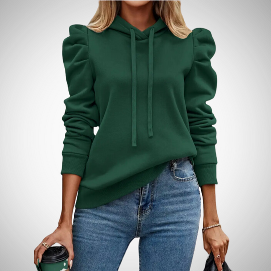 R&B | Puff Ärmel Baumwoll Kapuzenpullover