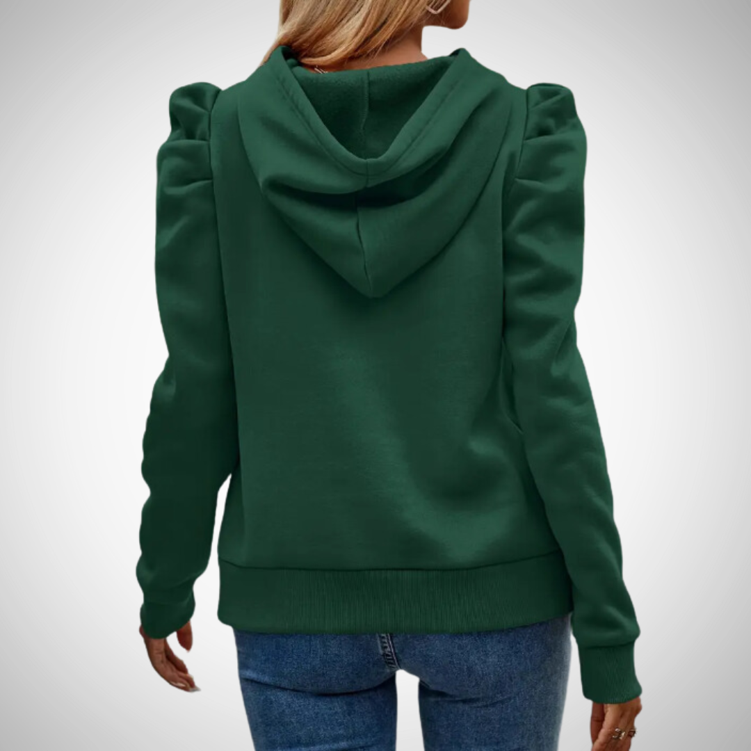 R&B | Puff Ärmel Baumwoll Kapuzenpullover