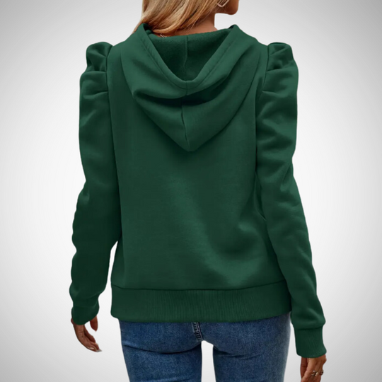 R&B | Puff Ärmel Baumwoll Kapuzenpullover