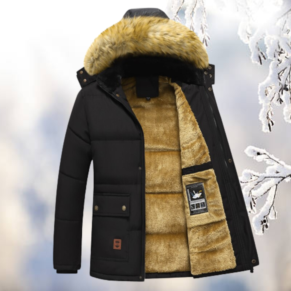 R&B | Parka Windbreaker mit Kapuze aus Kunstfell