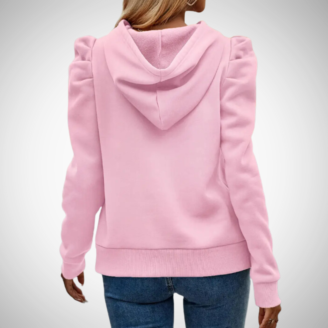 R&B | Puff Ärmel Baumwoll Kapuzenpullover