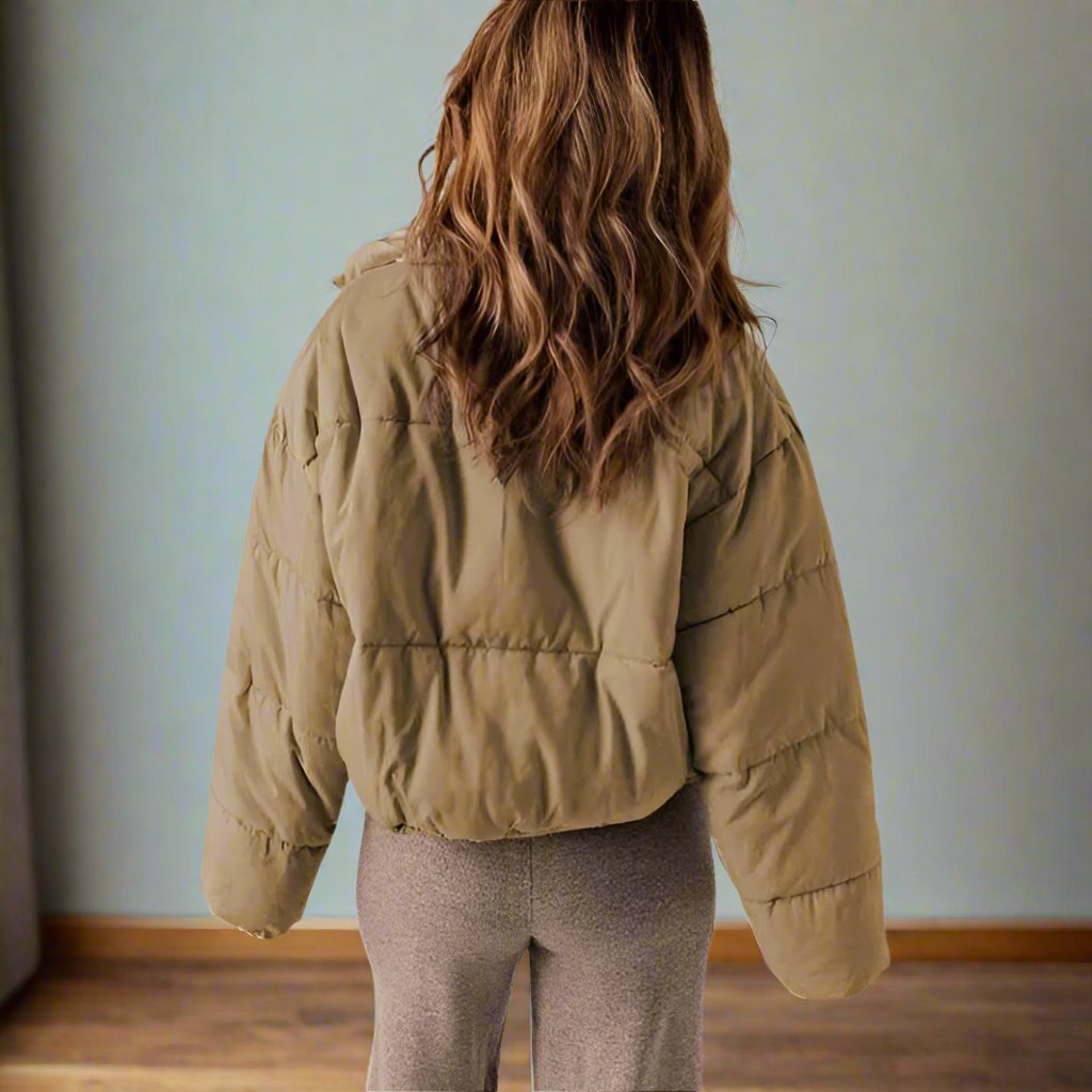 R&B | Pufferjacke - Kurze Länge - Hoher Kragen - Reißverschluss - Verstellbare Passform