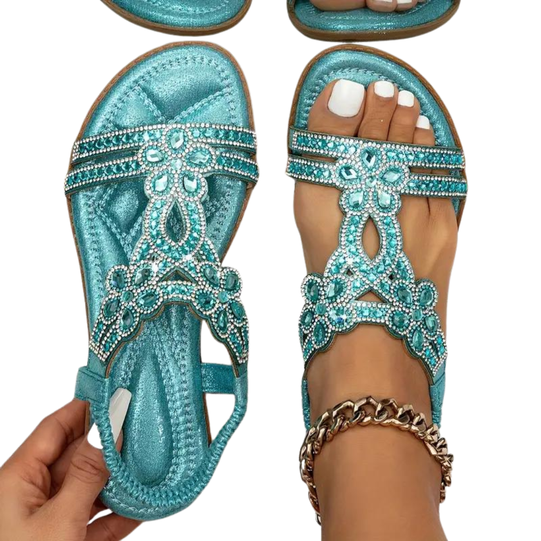 R&B | Flache Sandalen - Schick - Elastischer Knöchelriemen