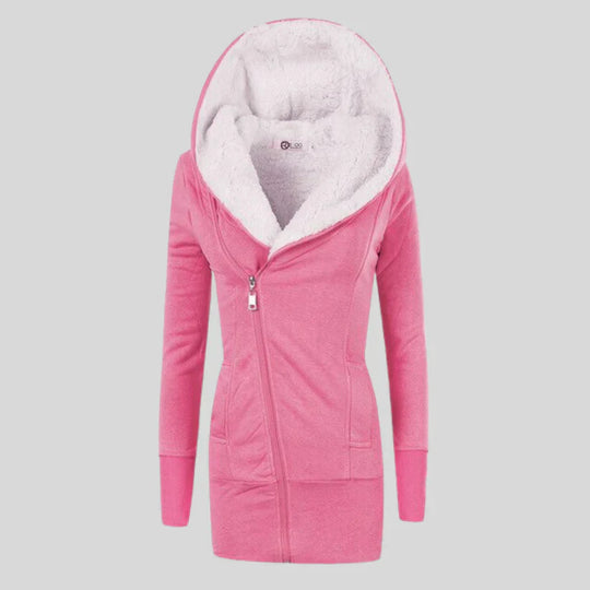 R&B | Fleece-Cardigan mit Kapuze