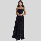 Maxi-Kleid aus Spitze mit eckigem Ausschnitt | Ayla