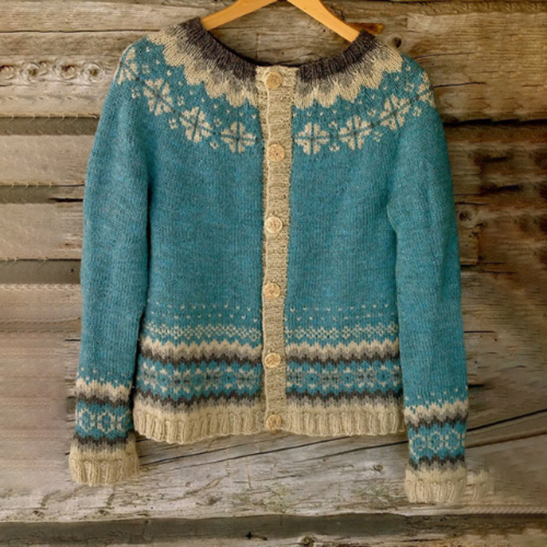 R&B | Knop cardigan für Damen Lange Ärmel
