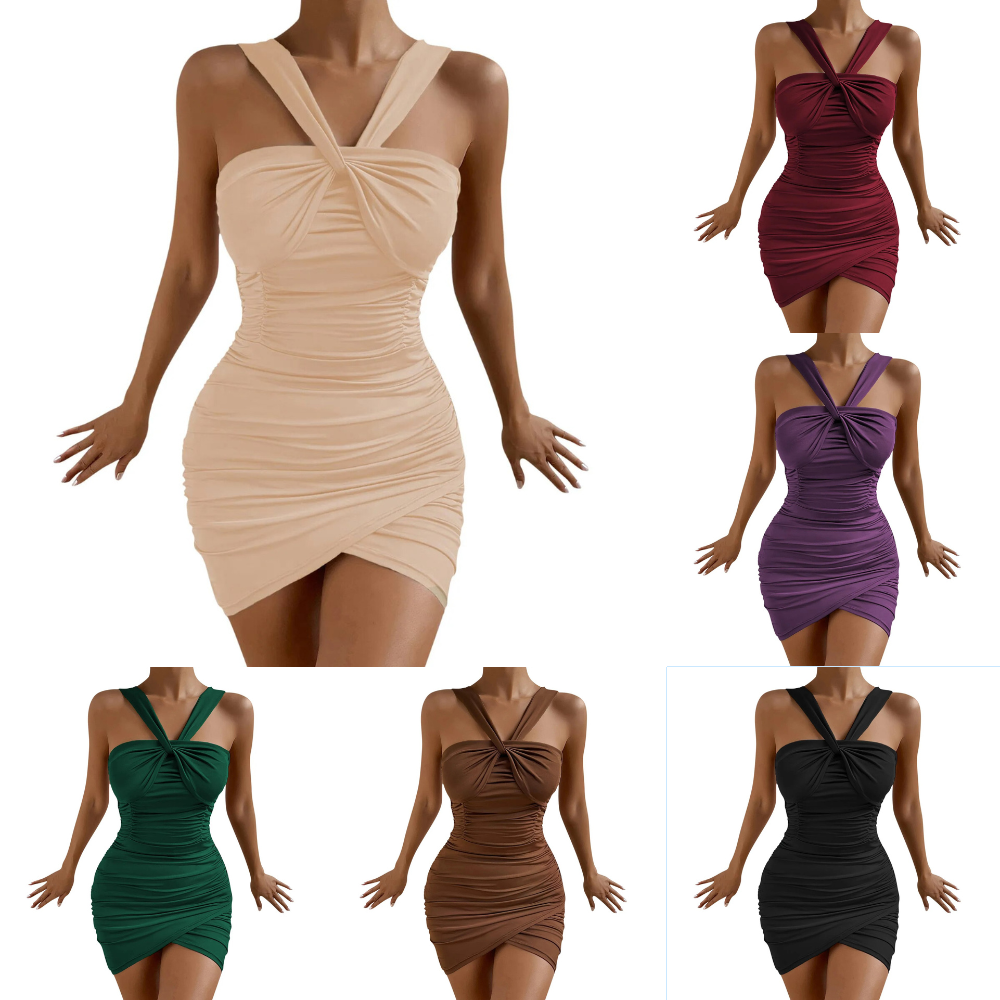 sexy Neckholder unregelmäßiges Bodycon Kleid