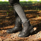 Warme Kunstleder Stiefel mit Schnalle und Reißverschluss R&B