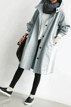 R&B | Trenchcoat - Lange Passform - Kapuze und Knöpfe - Verstellbare Manschetten - Taschen