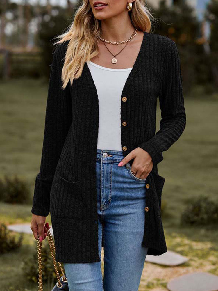 R&B | Modische Strickjacke für Frauen mit Taschen