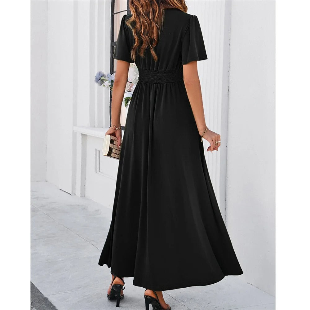 Rote V-hals Bodycon Kleid