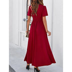 Rote V-hals Bodycon Kleid