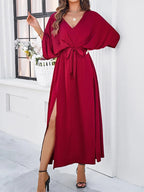 Beiges Wickelkleid