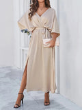 Beiges Wickelkleid