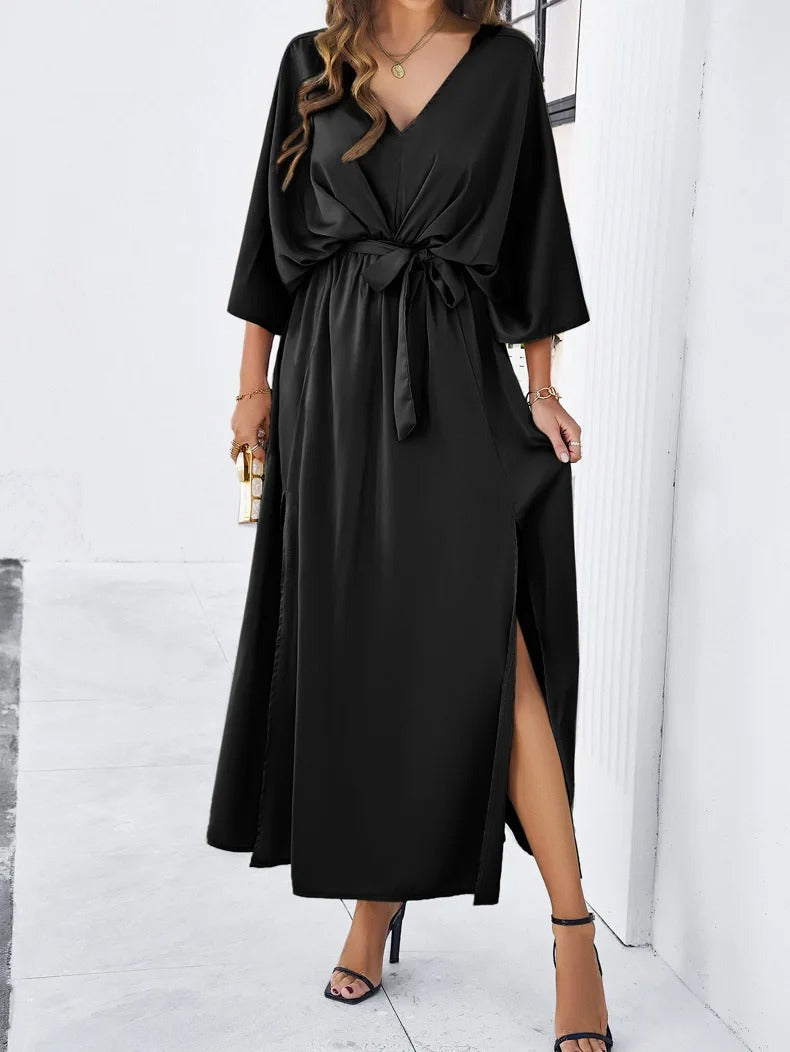 Beiges Wickelkleid