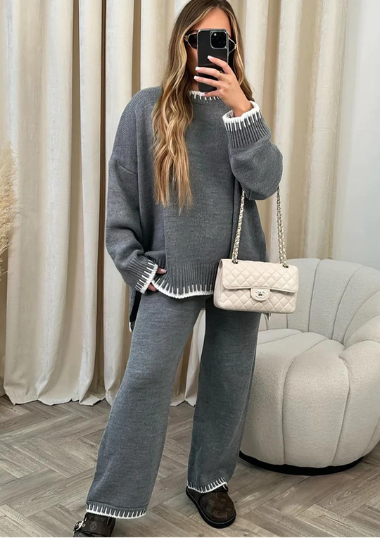 R&B | Damen Loungewear Satz mit Weiter Hose und Pullover