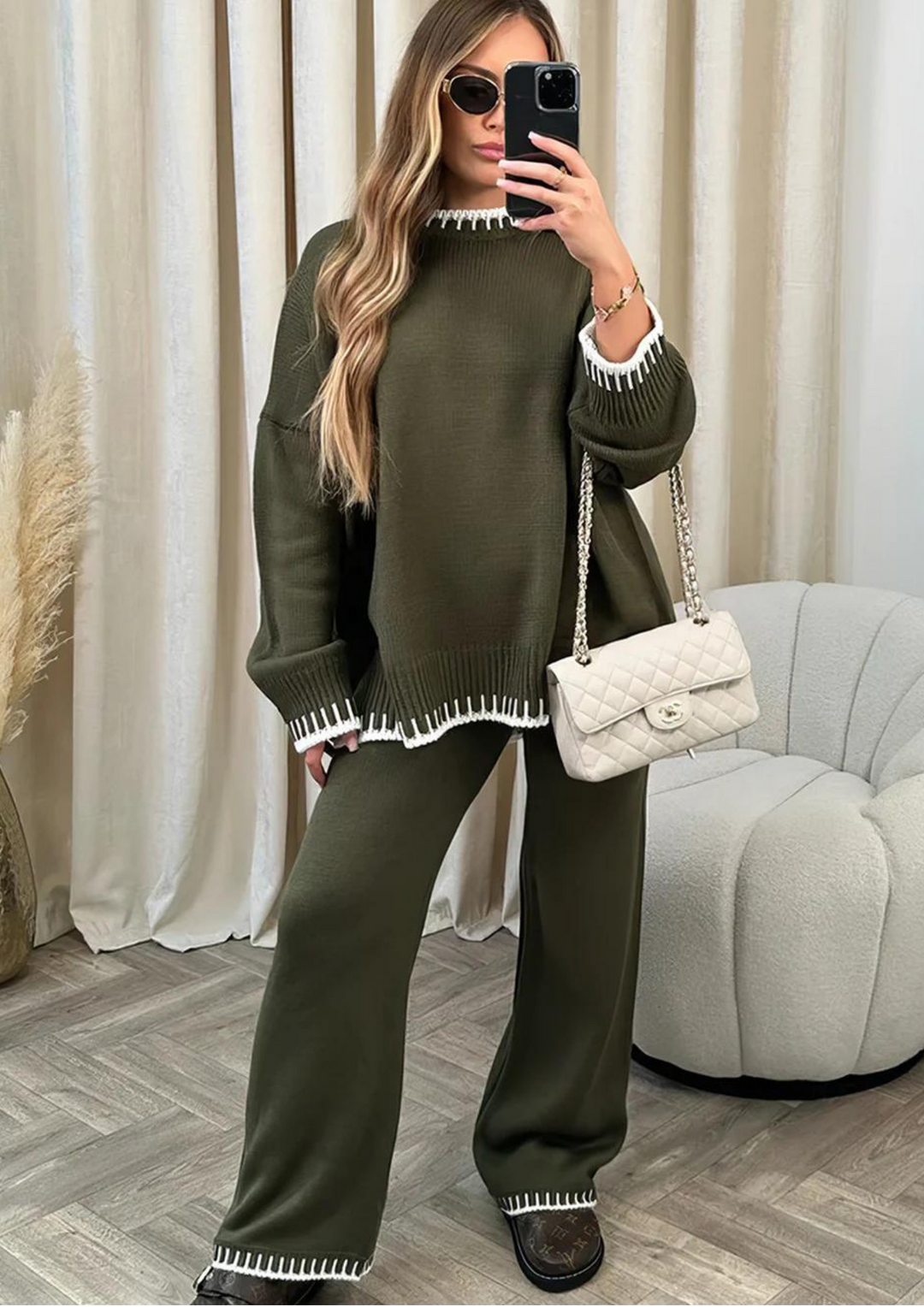 R&B | Damen Loungewear Satz mit Weiter Hose und Pullover