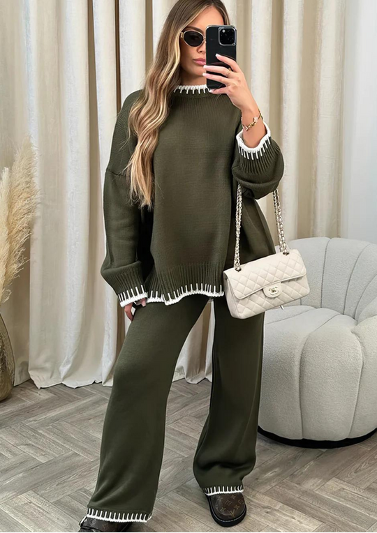 R&B | Damen Loungewear Satz mit Weiter Hose und Pullover