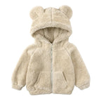 R&B Comfort Modische Bären-Kinderjacke aus dickem Samt